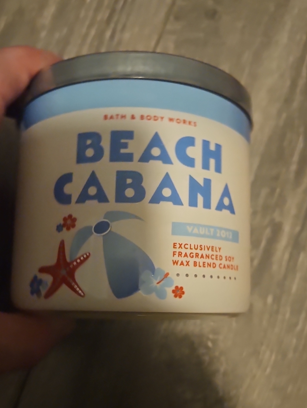 Bath & Body Works Beach Cabana Scented Candle - Blue & White